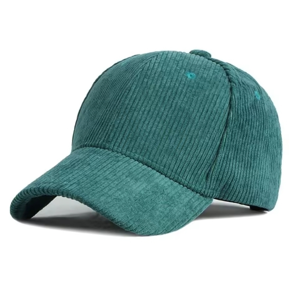 New Unisex Green Corduroy Baseball Cap Fall Autumn Winter Hat Mens Womens